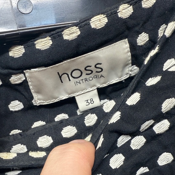 Anthropologie Hoss Intropia Polka Dot Black A-Line Twist Skirt - Picture 2 of 4